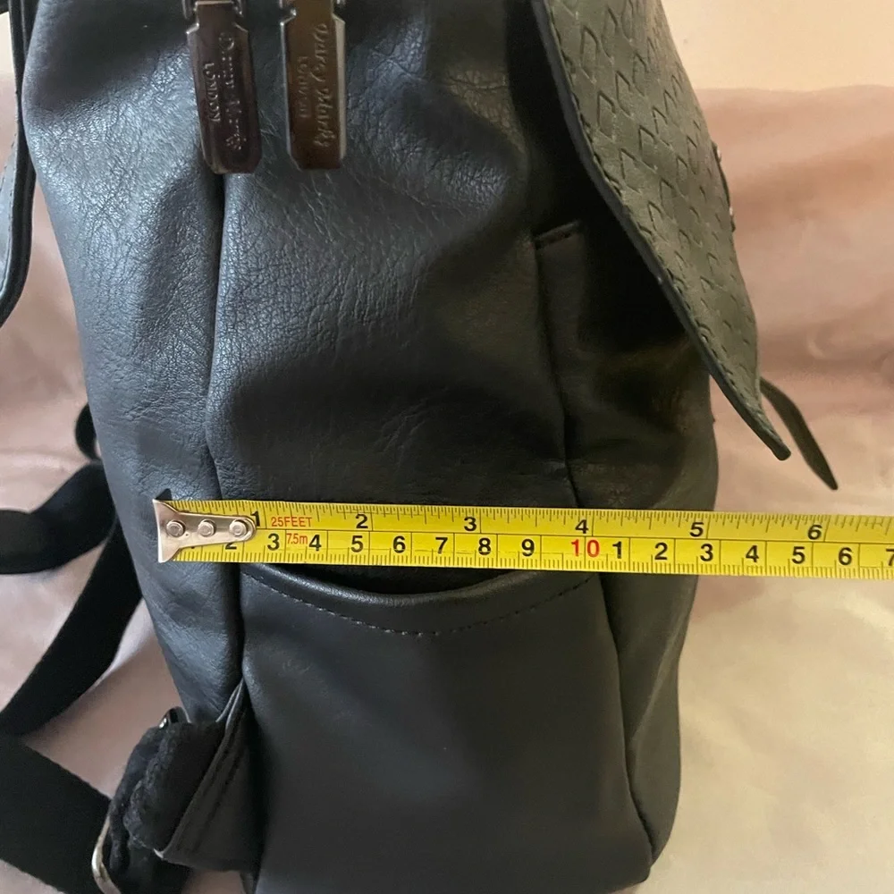 Darcy Marks London Vegan Leather Black‎ Backpack Purse Bag 12x12x5”